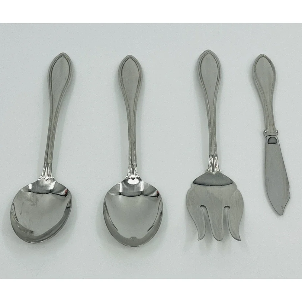 Oneida American Harmony Serving Set Stainless Flatware Spoons Fork Butter Knife